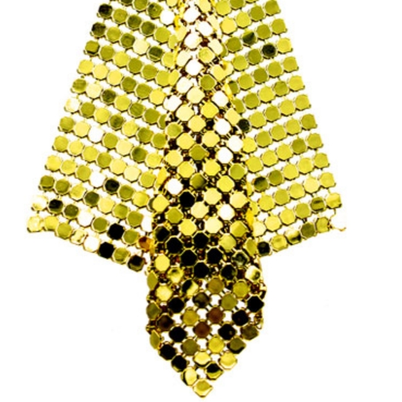 Green Mesh Chain Dangle Earrings Drop Metal Cute Beautiful Statement Accessory - Picture 5 of 8